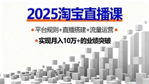 2025淘宝直播课，平台规则+直播搭建+流量运营，首播GMV破3万-精品虚拟资源库