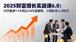 2025财富增长实战课6.0：10万起步+7大风口+6行业案例，小团队年入200万-精品虚拟资源库