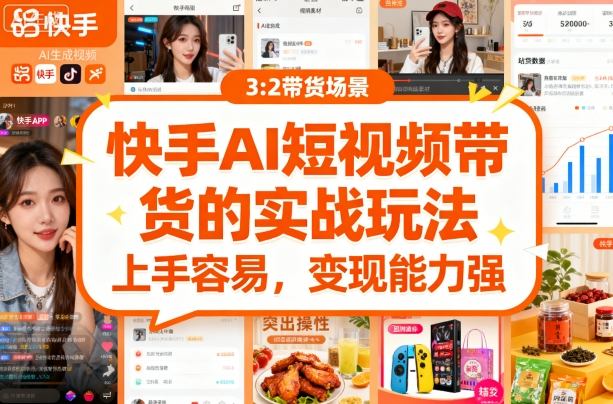快手ai短视频带货的实战玩法，上手容易，变现能力强-精品虚拟资源库