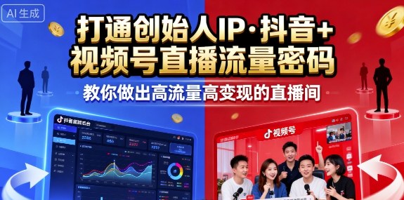 25年直播9-10两期线下课，打通创始人IP，抖音+视频号直播流量密码，教你做出高流量高变现的直播间-精品虚拟资源库