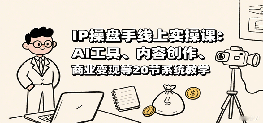 IP操盘手线上实操课：AI工具、内容创作、商业变现等20节系统教学-精品虚拟资源库