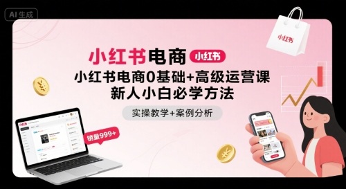 小红书电商0基础+高级运营课，新人小白必学方法，实操教学+案例分析-精品虚拟资源库