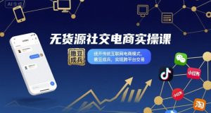 无货源社交电商实操课，绕开传统互联网电商模式，撒豆成兵，实现跨平台交易-精品虚拟资源库