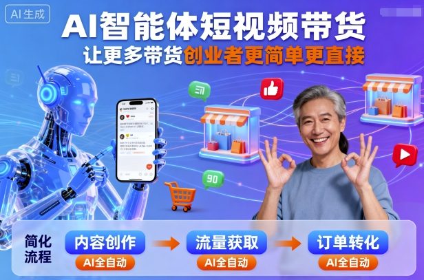 AI智能体短视频带货，让更多带货创业者更简单更直接-精品虚拟资源库