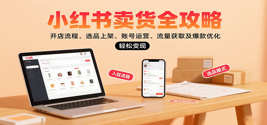 小红书卖货全攻略：开店流程、选品上架、账号运营、流量获取及爆款优化，轻松变现-精品虚拟资源库