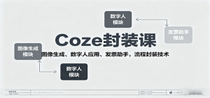 Coze封装课，图像生成、数字人应用、发票助手，流程封装技术-精品虚拟资源库