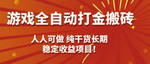 游戏全自动打金搬砖,日入千元,人人可做,纯干货,长期稳定收益项目!-精品虚拟资源库