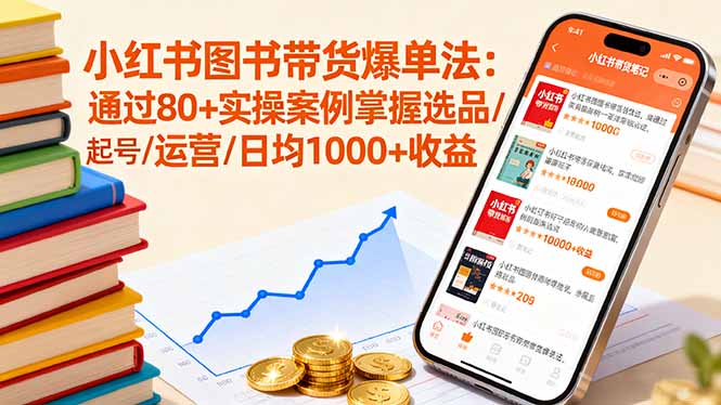 小红书图书带货爆单法：通过80+实操案例掌握选品/起号/运营/日均1000+收益-精品虚拟资源库