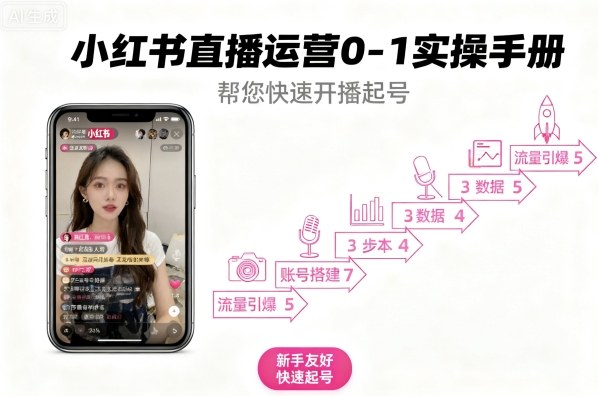 小红书直播运营0-1实操手册，帮您快速开播起号-精品虚拟资源库
