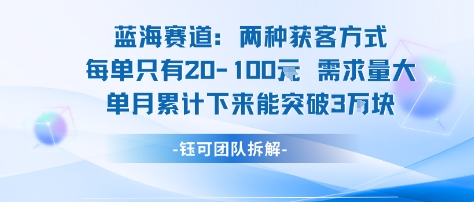 蓝海赛道：需求量大 单月累计下来能突破3W-精品虚拟资源库