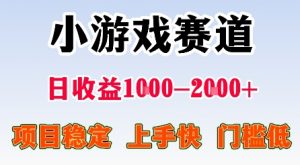 最新小游戏赛道，日收益1k-2k+，项目稳定上手快门槛低，在家就可以自己创业【揭秘】-精品虚拟资源库
