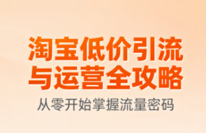淘宝低价引流与运营全攻略(更新9月)-精品虚拟资源库