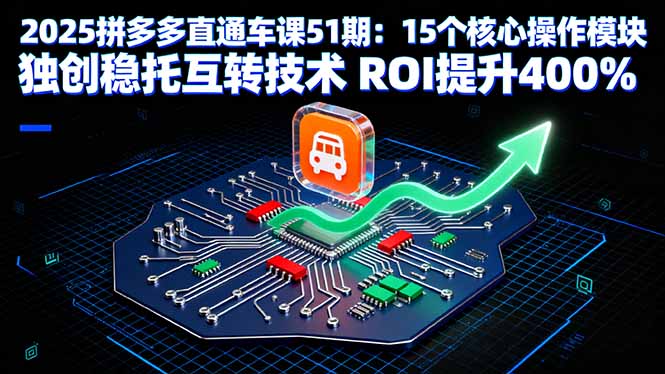 2025拼多多直通车课51期：15个核心操作模块 独创稳托互转技术 ROI提升400%-精品虚拟资源库