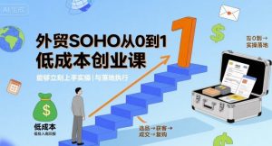 外贸SOHO从0到1低成本创业课,能够立刻上手实操与落地执行-精品虚拟资源库
