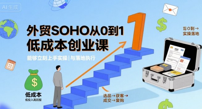 外贸SOHO从0到1低成本创业课，能够立刻上手实操与落地执行-精品虚拟资源库