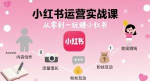 小红书运营实战课，从零到一玩賺小红书-精品虚拟资源库