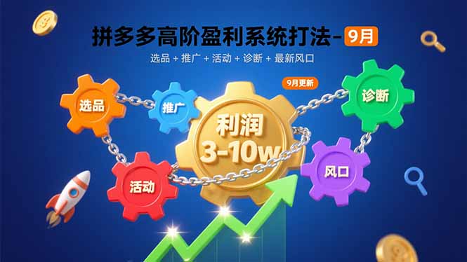 拼多多高阶盈利系统打法-9月：选品+推广+活动+诊断+最新风口，月利润3-10w-精品虚拟资源库