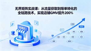 无界矩阵实战课：从流量获取到爆单转化的全链路技术，实现店铺GMV提升200%-精品虚拟资源库