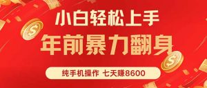 七天狂赚8600，小白纯手机操作，日入1000+-精品虚拟资源库