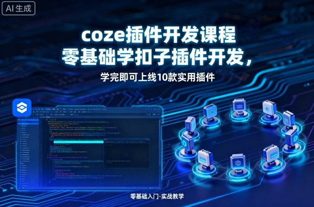 coze插件开发课程，零基础学扣子插件开发，学完即可上线10款实用插件-精品虚拟资源库