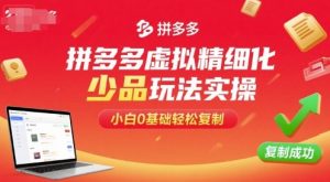 拼多多虚拟精细化少品玩法实操，小白0基础轻松复制-精品虚拟资源库