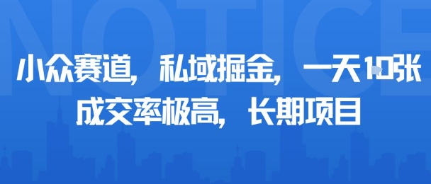 小众赛道，私域掘金，一天多张，成交率极高，长期项目-精品虚拟资源库