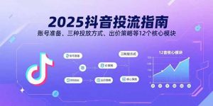 2025抖音投流指南，账号准备、三种投放方式、出价策略等12个核心模块-精品虚拟资源库