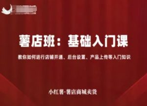 小红薯薯店商城卖货,基础入门课,教你如何进行店铺开通、后台设置、产品上传等入门知识-精品虚拟资源库