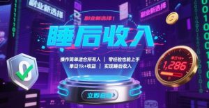 副业新选择！操作简单适合所有人，零经验也能上手，单日1k+收益，实现睡后收入【揭秘】-精品虚拟资源库