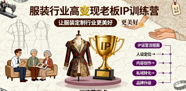 服装行业高变现老板IP训练营，让服装定制行业更美好-精品虚拟资源库