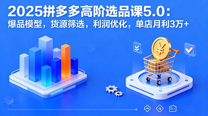 2025拼多多高阶选品课5.0：爆品模型，货源筛选，利润优化，单店月利3万+-精品虚拟资源库