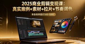 2025商业剪辑变现课：真实案例+素材+拉片+节奏调色，单条商单报价500-5000-精品虚拟资源库