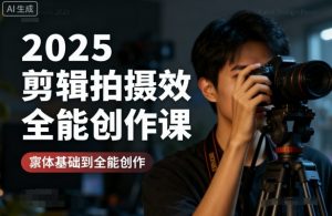 2025剪辑拍摄特效全能创作课，零基础到全能创作-精品虚拟资源库