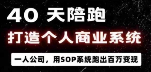 40天陪跑打造个人商业系统，一人公司，用SOP系统跑出百W变现-精品虚拟资源库