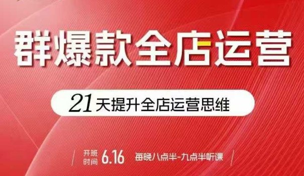 贾真电商群爆款全店运营，21天提升全店运营思维，起店、全店运营爆款不断-精品虚拟资源库
