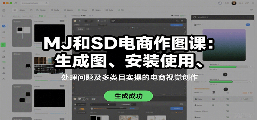 MJ和SD电商作图课：生成图、安装使用、处理问题及多类目实操的电商视觉创作-精品虚拟资源库