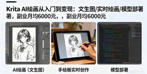 Krita AI绘画从入门到变现：文生图/实时绘画/模型部署，副业月均6000元-精品虚拟资源库