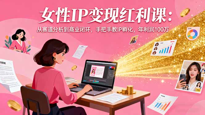 女性IP变现红利课：从赛道分析到商业闭环，手把手教IP孵化，年利润100万-精品虚拟资源库