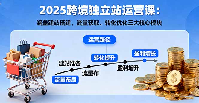 2025跨境独立站运营课：涵盖建站搭建、流量获取、转化优化三大核心模块-精品虚拟资源库