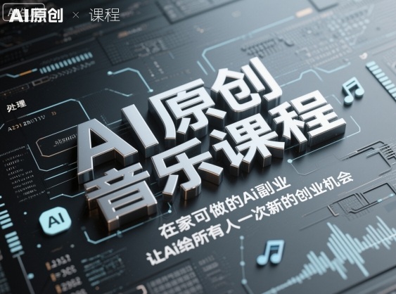 AI原创音乐课程，在家可做的Ai副业，让Ai给所有人一次新的创业机会-精品虚拟资源库