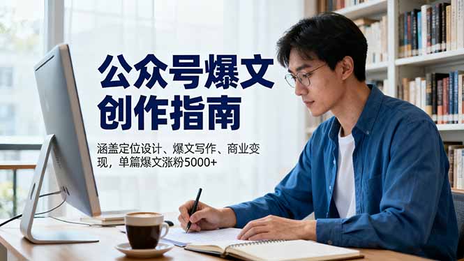 公众号爆文创作指南，涵盖定位设计+爆文写作+商业变现，单篇爆文涨粉5000+-精品虚拟资源库