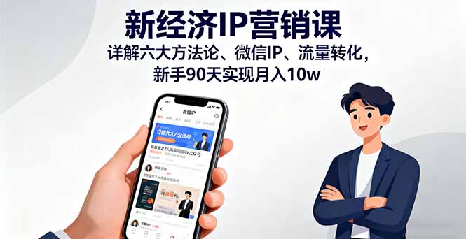 新经济IP营销课：详解六大方法论、微信IP、流量转化，新手90天实现月入10w-精品虚拟资源库