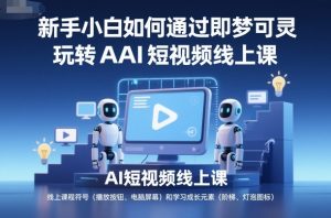 新手小白如何通过即梦可灵玩转AI短视频线上课-精品虚拟资源库