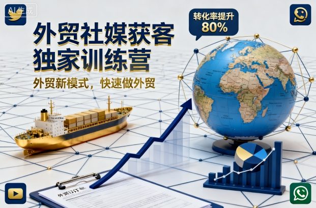 外贸社媒获客独家训练营,外贸新模式,快速做外贸-精品虚拟资源库