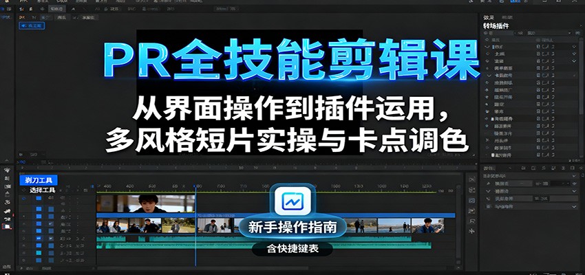PR全技能剪辑课：从界面操作到插件运用，多风格短片实操与卡点调色-精品虚拟资源库