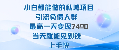 2025年小白都能做的私域项目引流负债人群最高一天变现1k+高变现难度低当天就能见到钱上手快-精品虚拟资源库