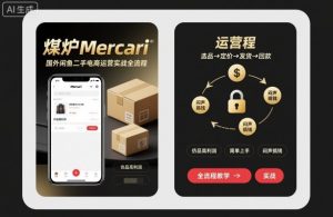 煤炉Mercari国外闲鱼二手电商运营实战全流程,仿品高利润,简单上手,闷声搞钱-精品虚拟资源库