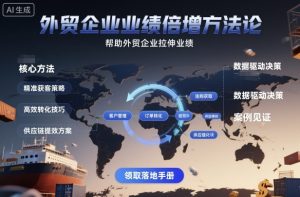 外贸企业业绩倍增方法论,帮助外贸企业拉伸业绩-精品虚拟资源库