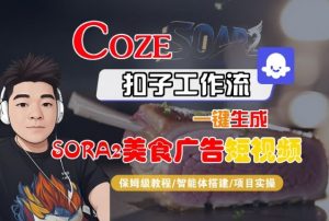 Coze扣子智能体工作流一键生成“SORA2美食广告“短视频,全流程保姆级教学-精品虚拟资源库