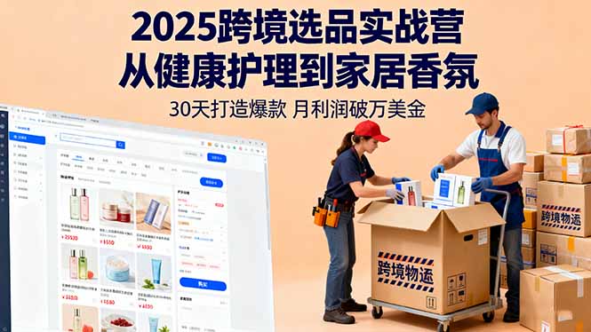 2025跨境选品实战营：从健康护理到家居香氛，30天打造爆款,月利润破万美金-精品虚拟资源库